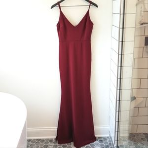 Lulu's Wine Red Infinite Glory Maxi Length Formal Bridesmaid Gown Dress